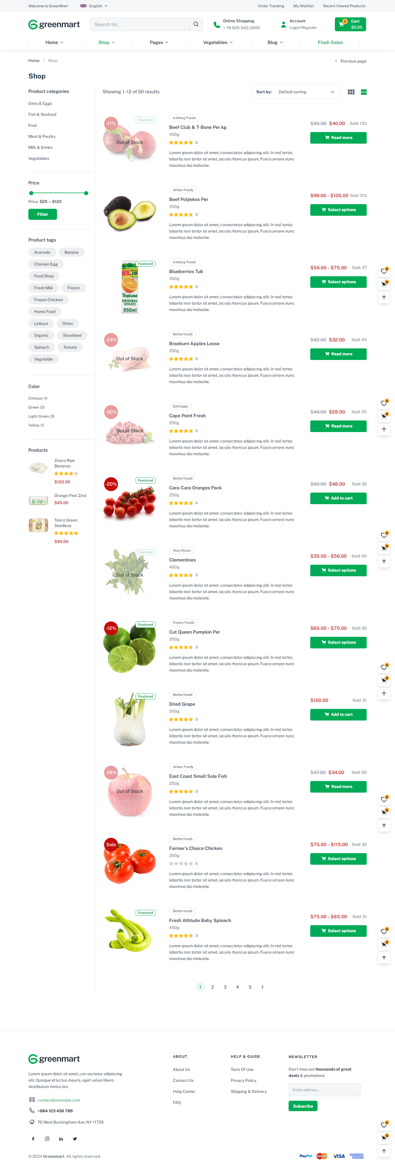 grocery website shop - WebMong